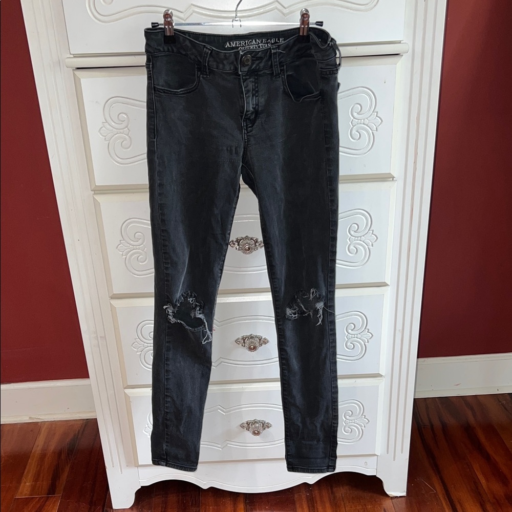 American Eagle Outfitters Women's Charcoal Skinny Jeans